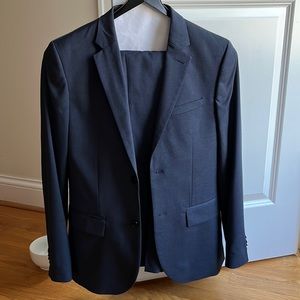Skinny Fit Dark Blue H&M Men’s Blazer and Pants